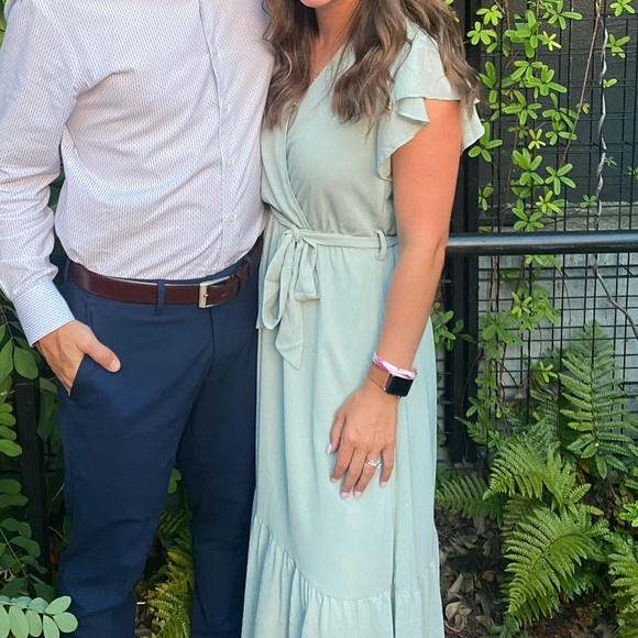 Pretty Garden maxi wrap dress v neck size small - Picture 3 of 3